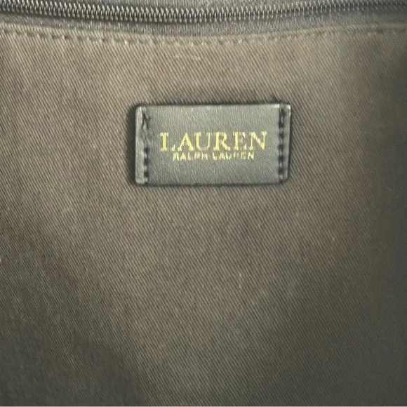 Lauren Ralph Lauren Crochet-Straw Medium Whitney Tote in black - Picture 7 of 9